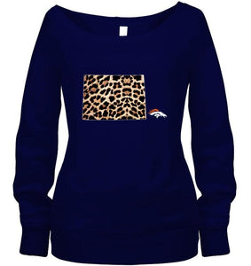 Denver Broncos panther pattern state map shirt