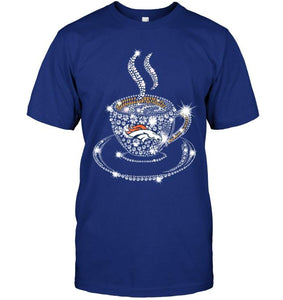 Denver Broncos coffee cup diamond glitter shirt