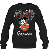 Load image into Gallery viewer, Mickey loves Denver Broncos fan shirt

