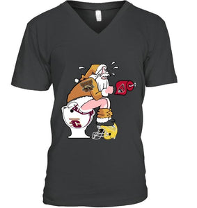 Santa Western Michigan Broncos in bathroom shirt