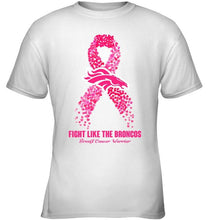 Load image into Gallery viewer, Denver Broncos fight like the Broncos br east cancer warrior shirt
