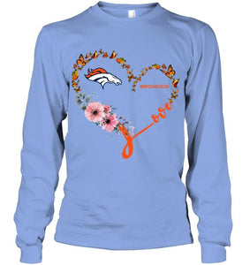 Denver Broncos butterfly heart shirt