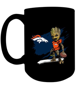Denver Broncos angry baby groot ripped shirt