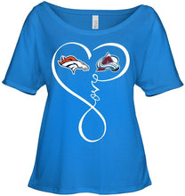 Load image into Gallery viewer, Denver Broncos Colorado Avalanche love heart shirt
