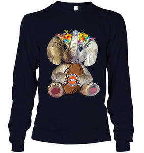 Elephant loves Denver Broncos shirt